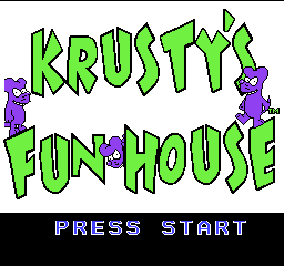 Krusty's Fun House (Europe) Title Screen